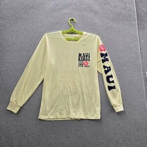 Maui Hawaii‎  Men Shirt L Yellow Graphic Southern Spirit Logo Long Sleeve